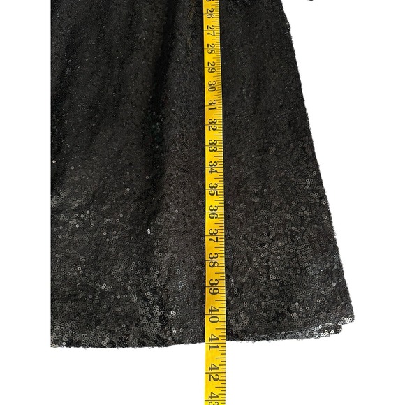 BAGATELLE Sequin Duster Cardigan Sz Small Side Slit Black Shiny Sparkly Festive - Picture 10 of 12